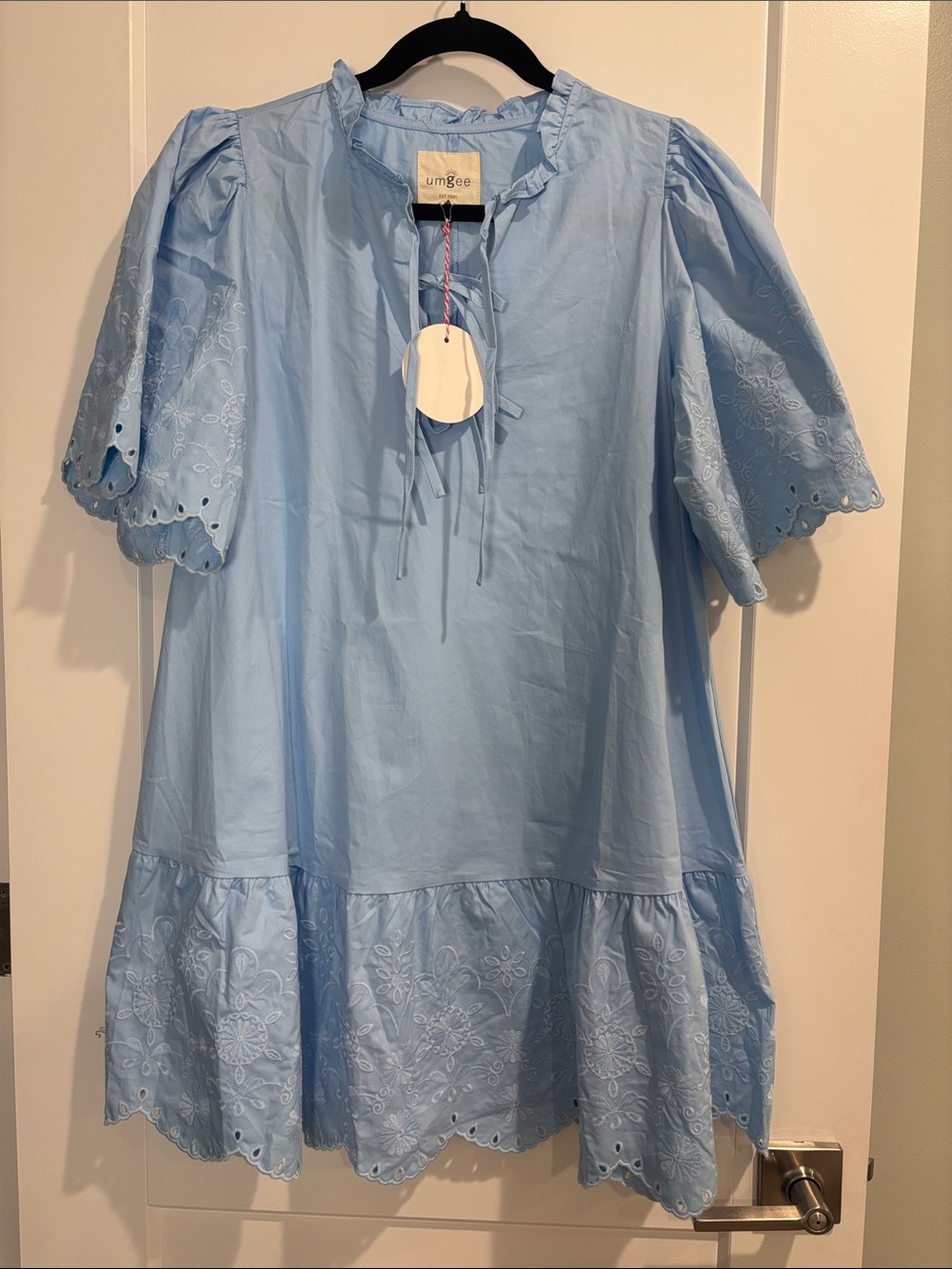Umgee Women’s Short Sleeve Embroidered Dress Small